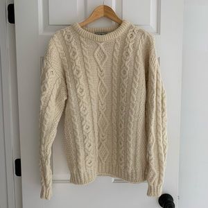 LL Bean Aran Islands Sweater L